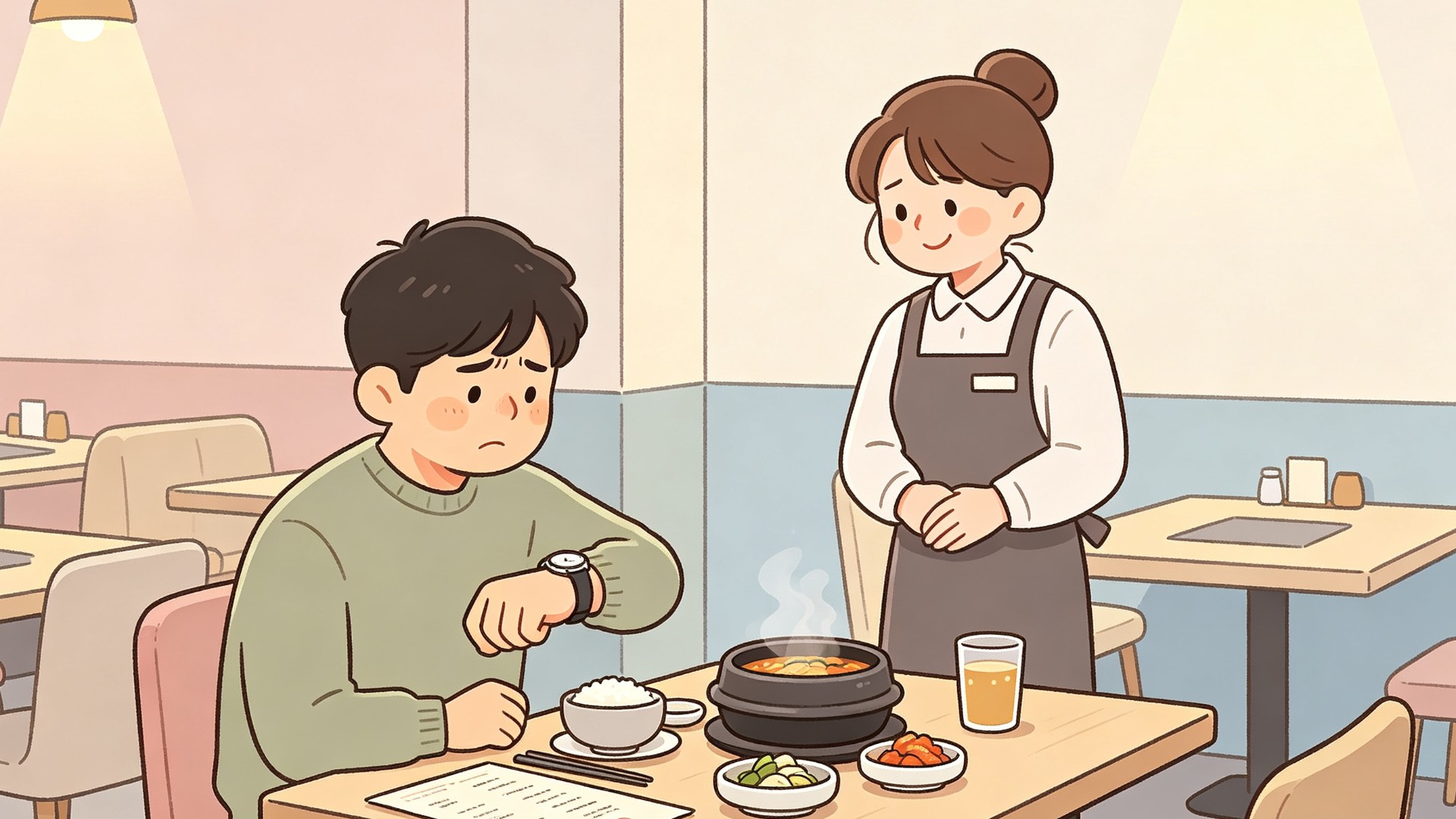 催促餐厅上菜