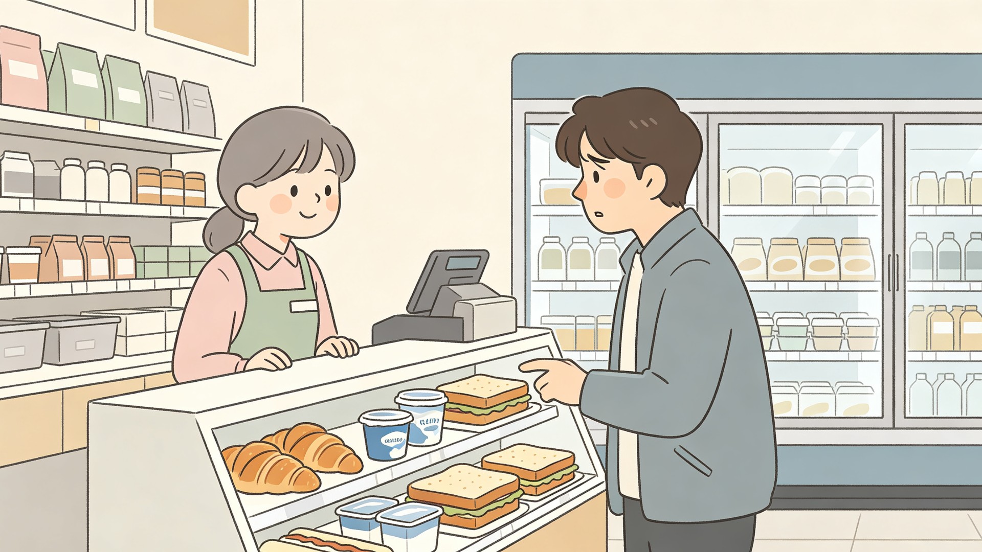便利店买咖啡和零食